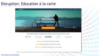 Disruption: Education à la carte
www.udacity.com/nanodegree
 