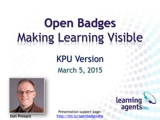 Open Badges for Higher Education - KPU Version | PPTX