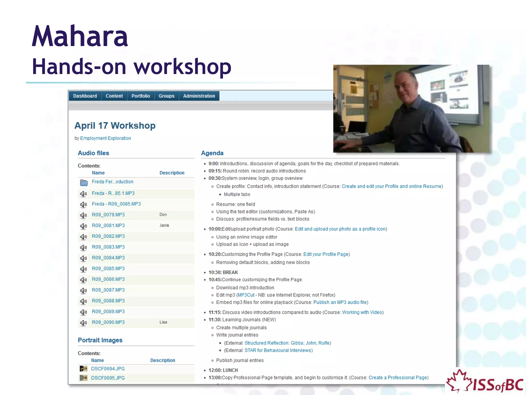 Mahara 
Hands-on workshop 
 