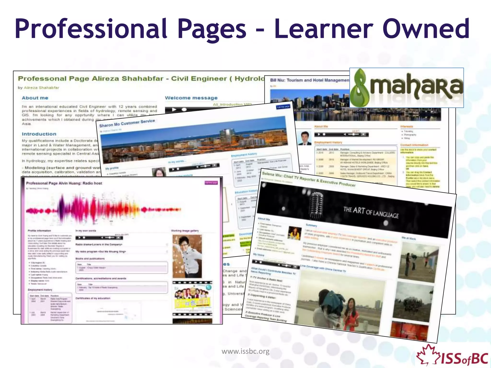 Professional Pages – Learner Owned 
www.issbc.org 
 