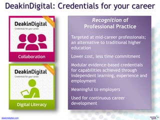 Career
Pathways
Humanitarian PLE - across the career lifecycle
Talent
Pipeline
Recruitment
Induction
Formative Assessment
Gap Training
Team Building
Performance Management
Talent Management
Experience
Achievements
Professional Development
Career Development
Leadership
Development
SME Specialization
Career Change
Outplacement
External
Performance
Support
Google, YouTube
External repositories
Coaching
and
Mentoring
Other External Learning
MOOCs, Open Ed Resources,
Personal Learning Network,
Communities of
Practice
OCBA
OCG
Academic
recognition?
New
Career?
OCB
OCA
OCP
Other
MSF LMSs
such as:
HRIS/ERP
Systems
Performance
Management
System Talent
Management
System
Skills
Marketplace
Demand
Supply
Badge
Passport/
ePortfolio
Digital
Credentials
External
Recognition
Other
Humanitarian
LMSs such as:
Workplace
Assessments
&
Achievements
New
Mission?
New
MSF role?
 