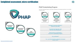 Envigilated assessment, micro-certification
phap.org/credentialing-program
 