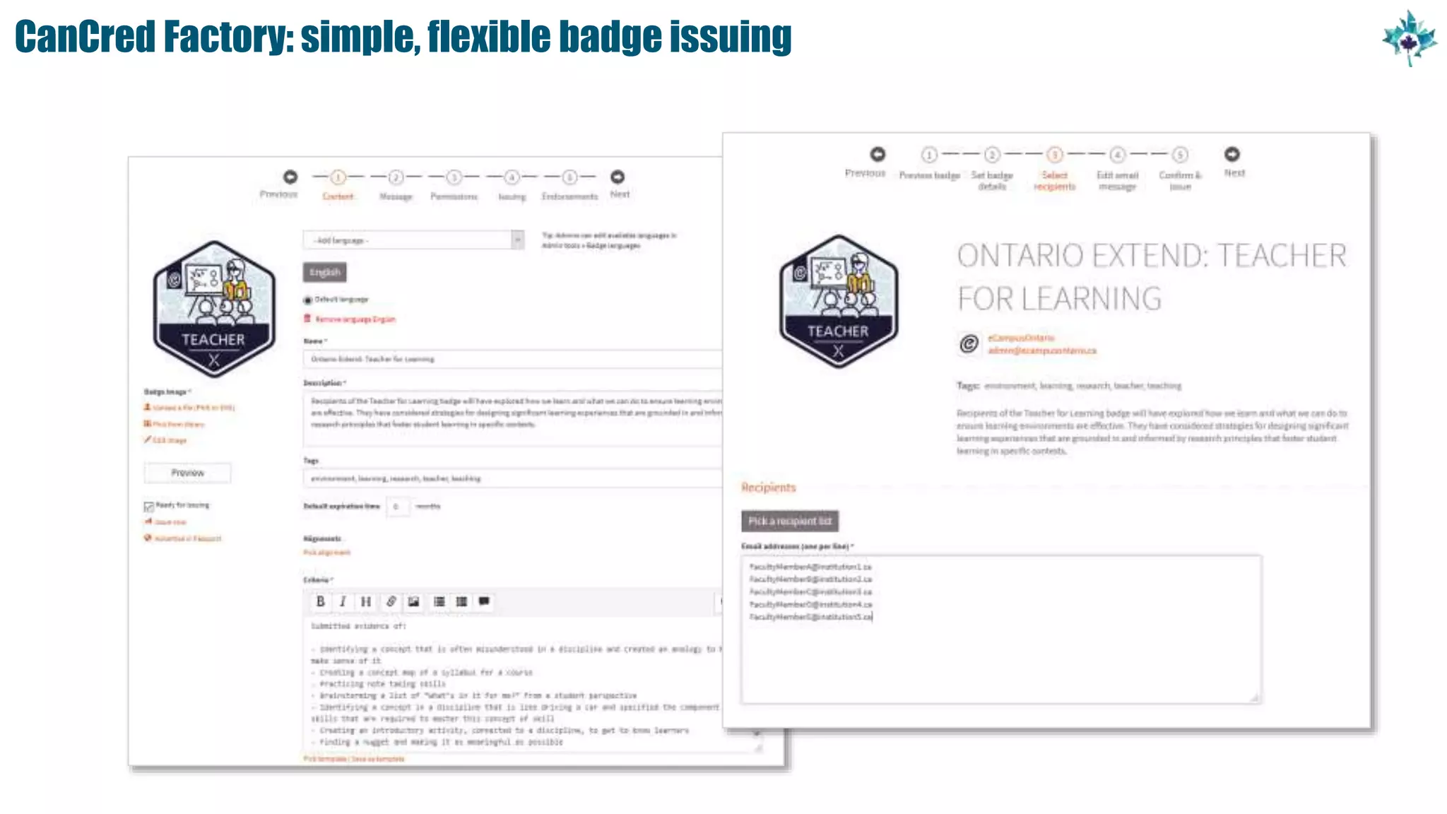 CanCred Factory: simple, flexible badge issuing
 