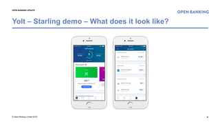 © Open Banking Limited 2018
Yolt – Starling demo – What does it look like?
6
OPEN BANKING UPDATE
 