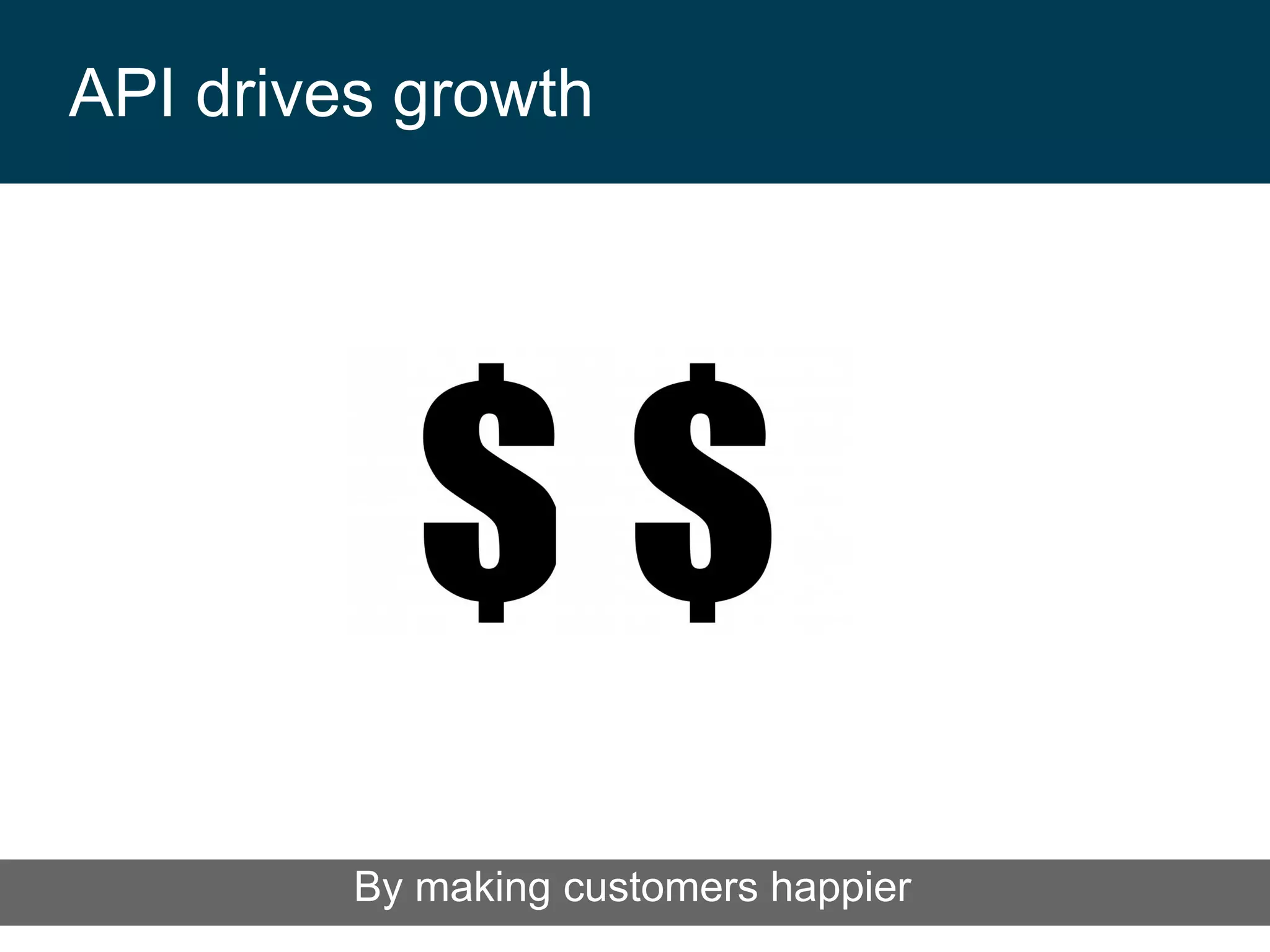 API drives growth

By making customers happier

 