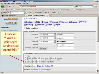 Installation of OpenBiblio on Windows XP using EasyPHP | PPT