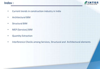 Building Information Modelling (BIM) in India | PPTX
