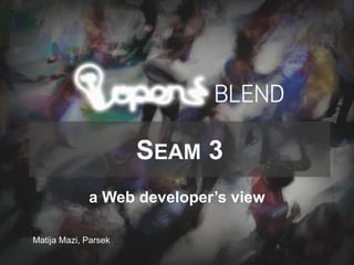 SEAM 3
             a Web developer’s view

Matija Mazi, Parsek
 