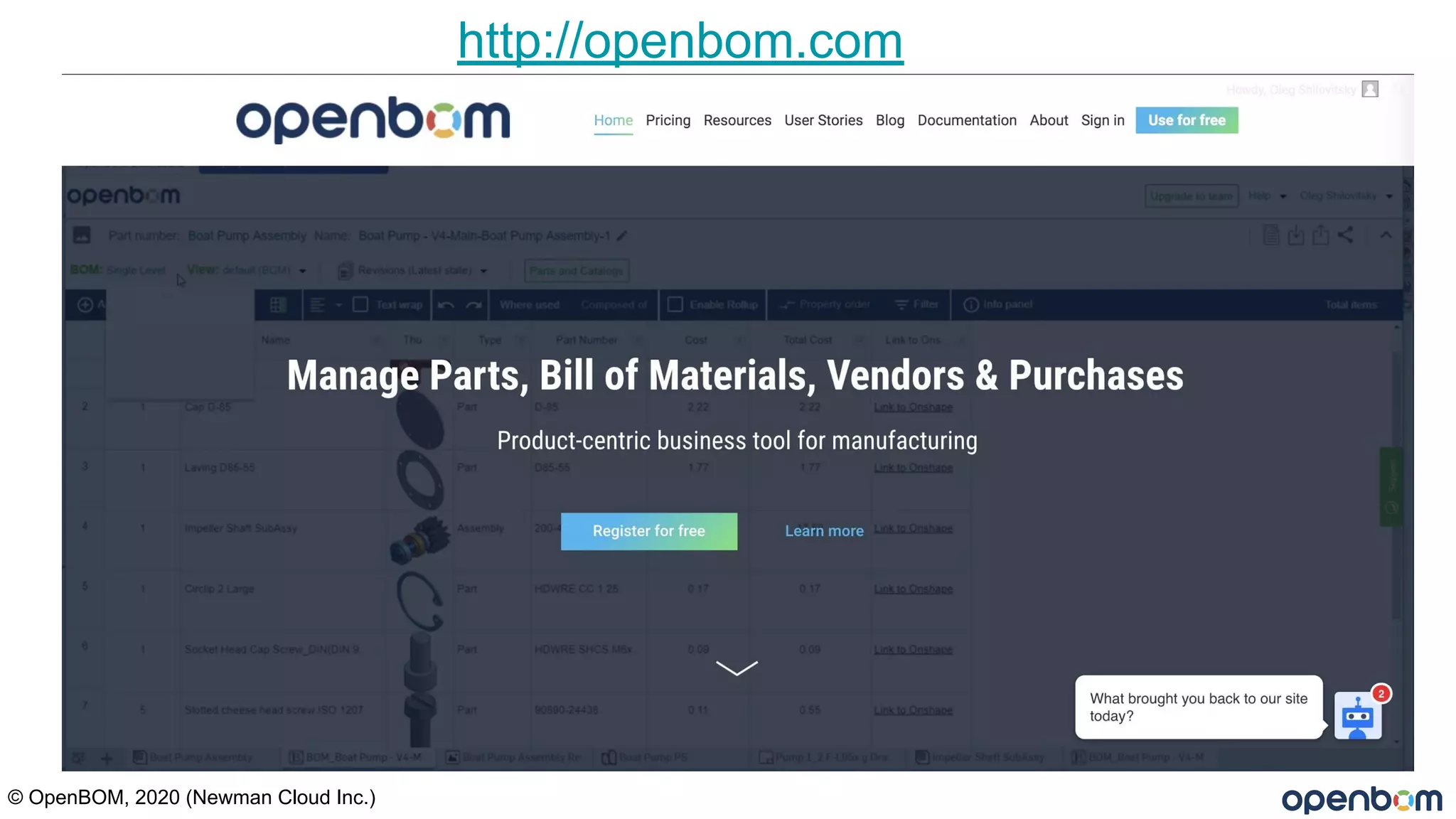 © OpenBOM, 2020 (Newman Cloud Inc.)
http://openbom.com
 