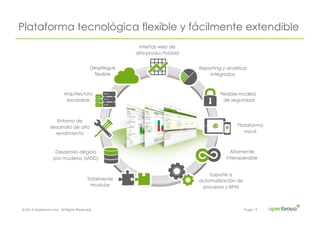 © 2014 Openbravo Inc. All Rights Reserved. Page 13
Plataforma tecnológica flexible y fácilmente extendible
 