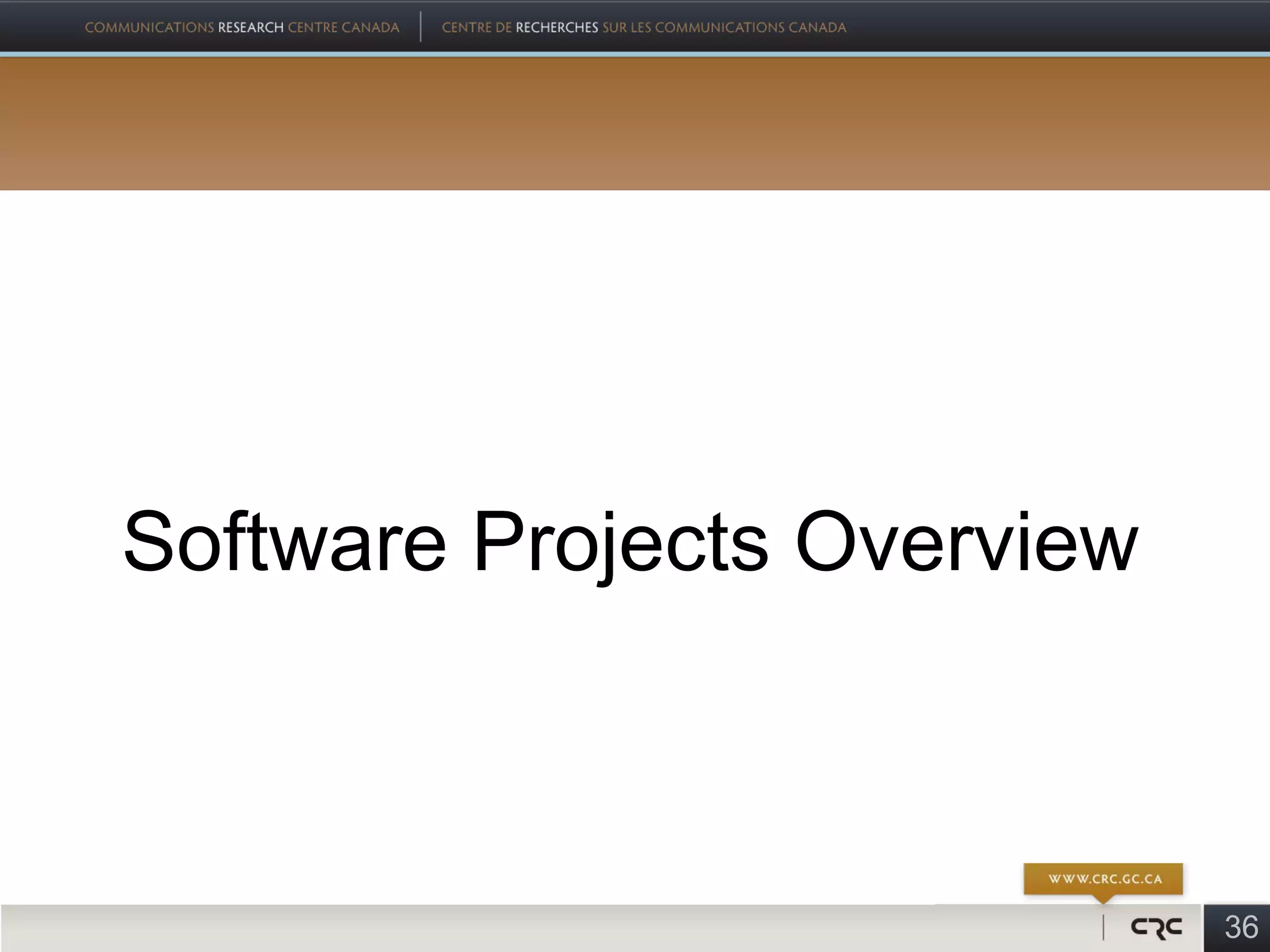 Software Projects Overview



                             36
 