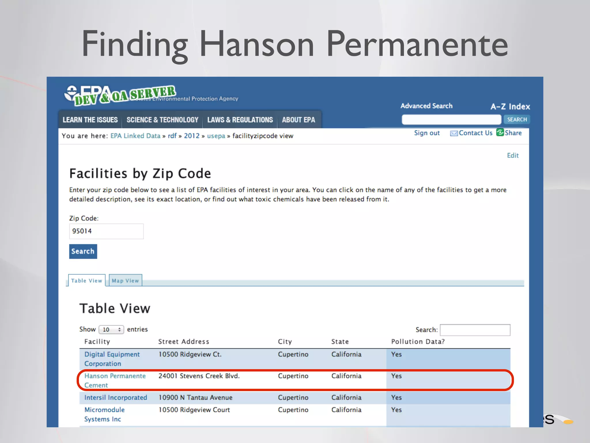 Finding Hanson Permanente 
 