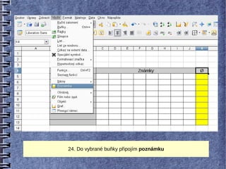 24. Do vybrané buňky připojím poznámku
 