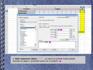 4. Myší vybereme oblast         , ze které se průměr bude počítat.
Rozsah se objeví v průvodci funkcí na 2 místech -
 