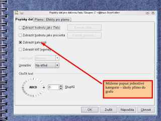 Můžeme popsat jednotlivé
kategorie – úkoly přímo do
grafu
 