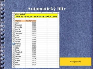 Automatický filtr




                    Vstupní data
 