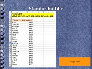 Standardní filtr




                   Vstupní data
 