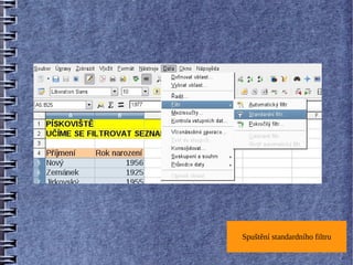 Spuštění standardního filtru
 