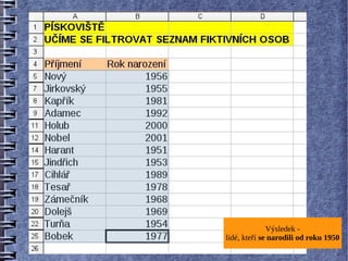Výsledek -
lidé, kteří se narodili od roku 1950
 