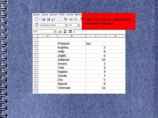 Průběžně tvořený jednoduchý
seznamje vyplněný
 