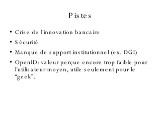 Pistes ,[object Object],[object Object],[object Object],[object Object]