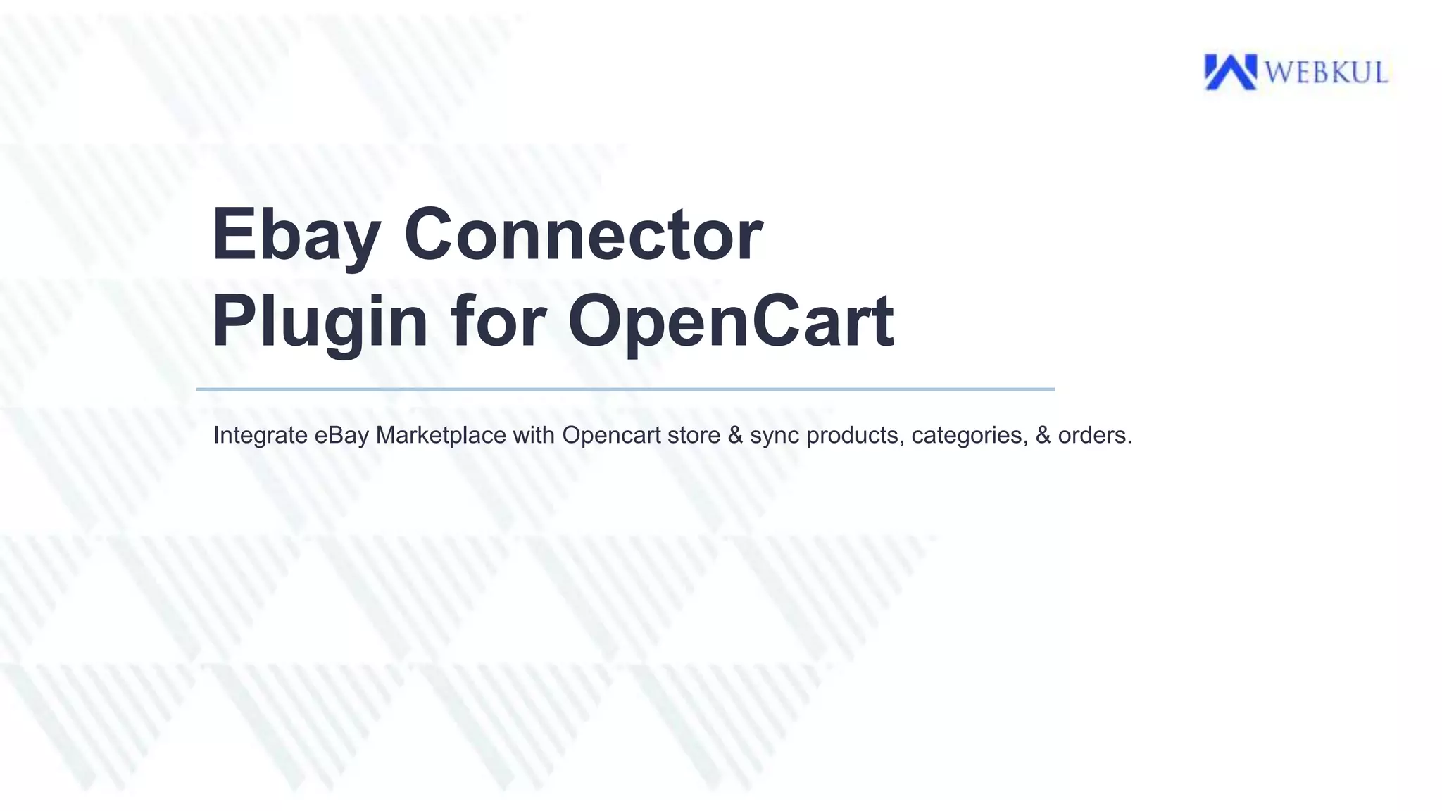 OpenCart Ebay Connector Plugin