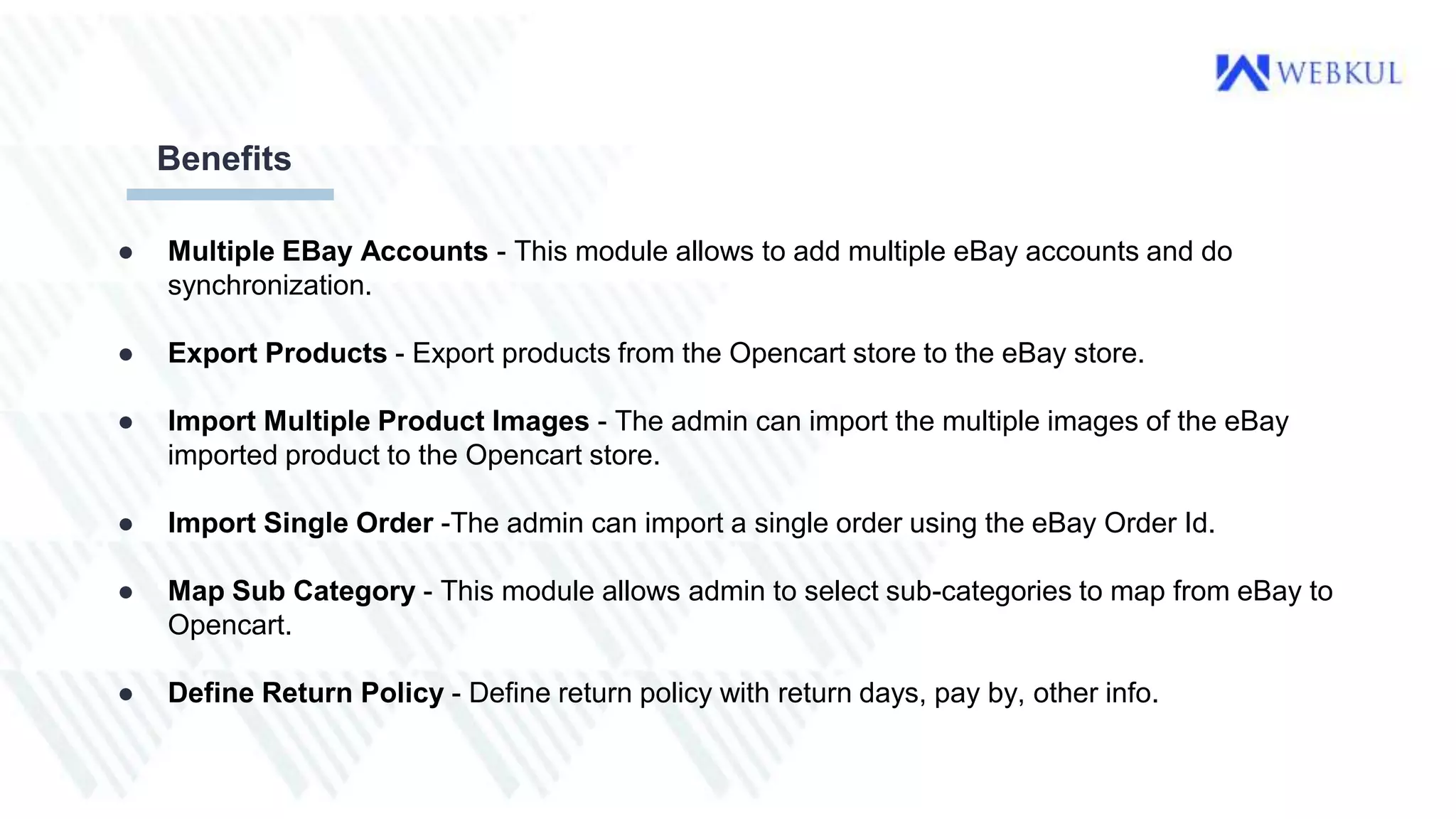 OpenCart Ebay Connector Plugin