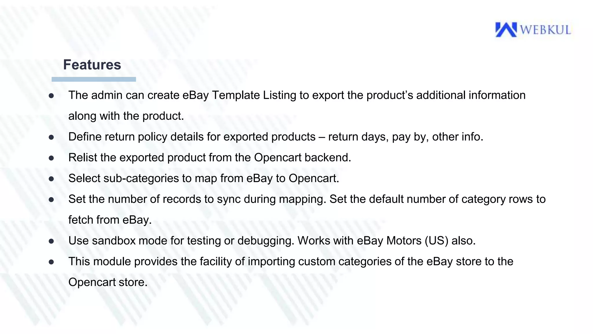 OpenCart Ebay Connector Plugin