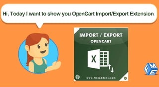 Opencart import export extension