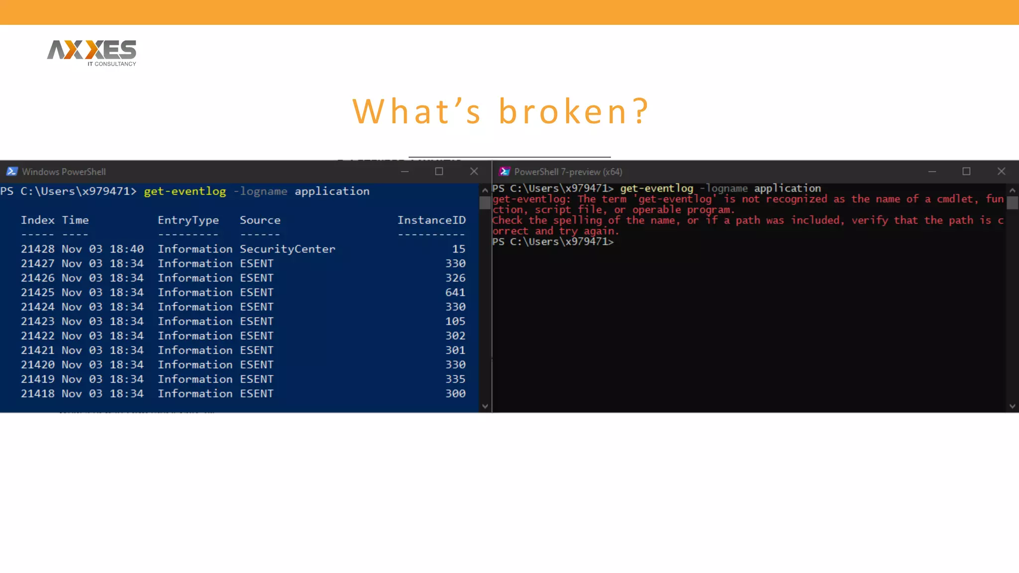 What’s broken?
 