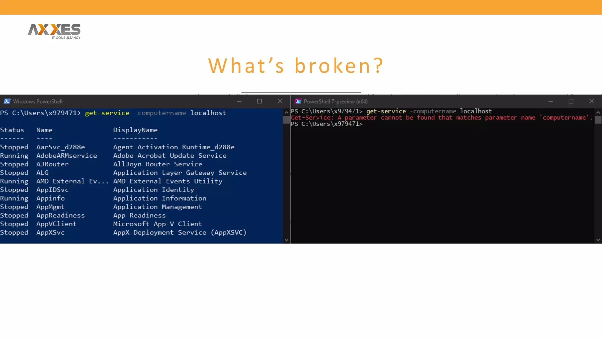 What’s broken?
 