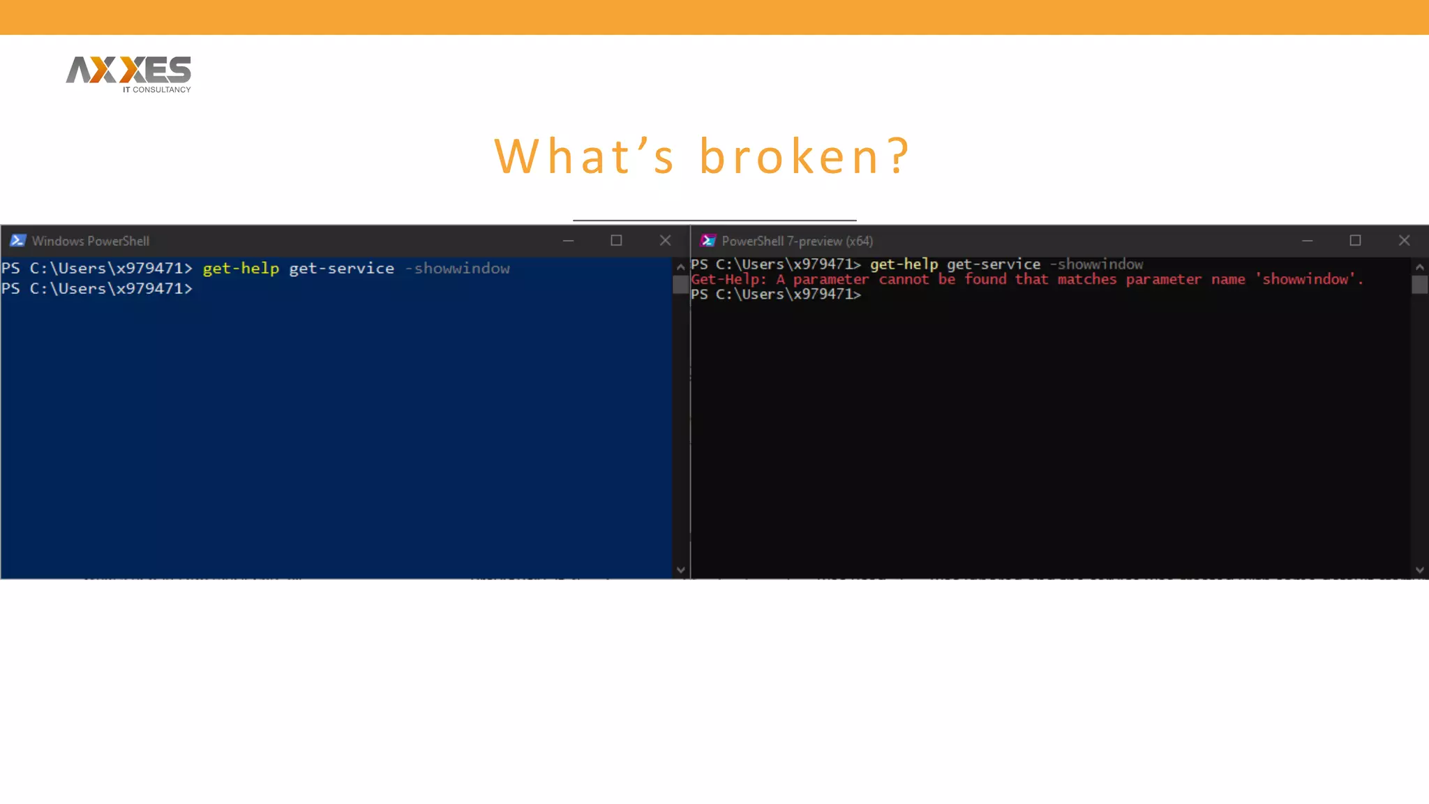What’s broken?
 