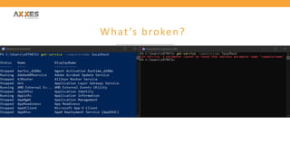 What’s broken?
 