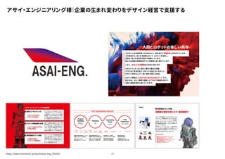 21
アサイ・エンジニアリング様｜企業の生まれ変わりをデザイン経営で支援する
https://www.concentinc.jp/works/asai-eng_202105/
 