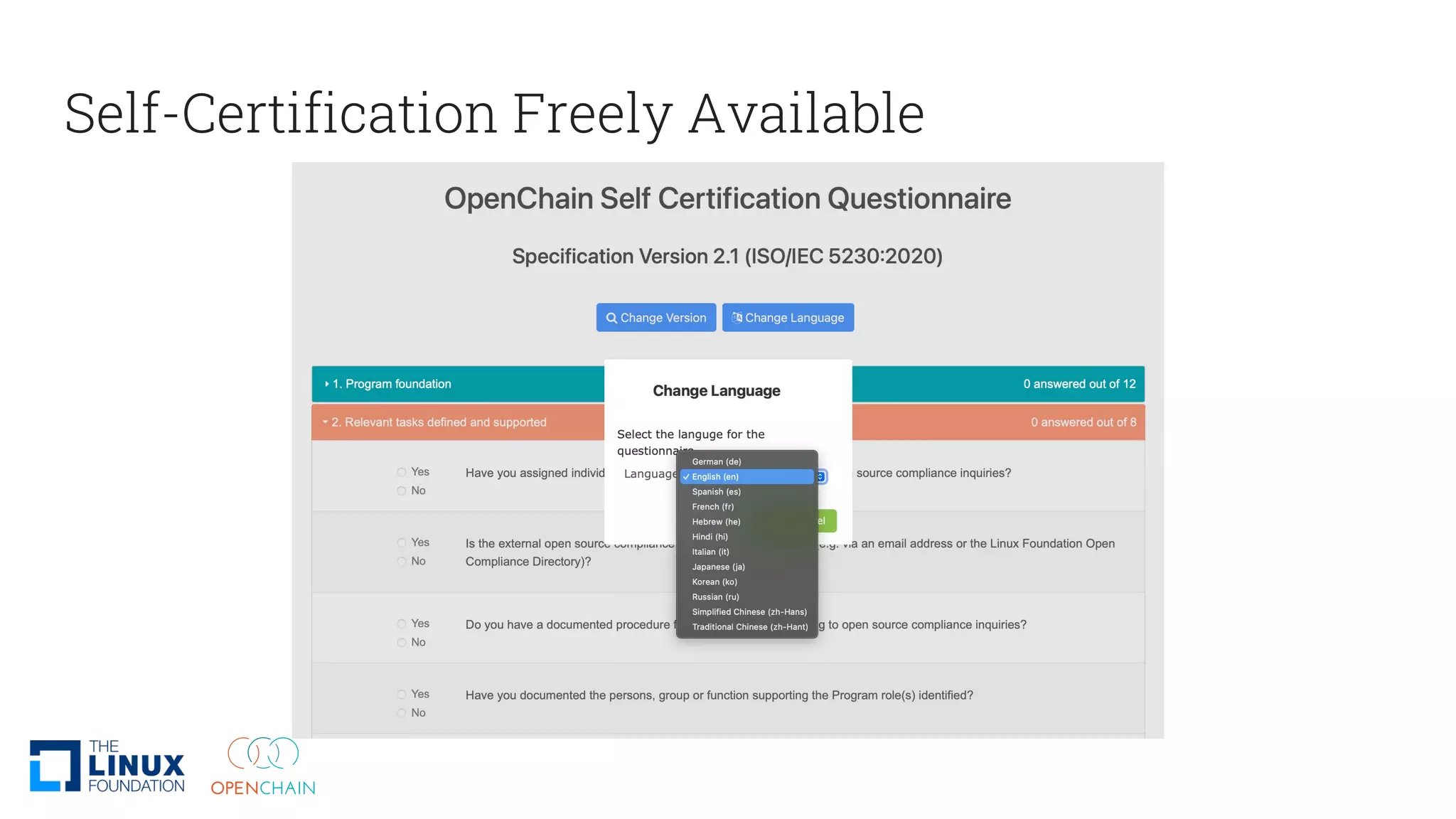 Self-Certification Freely Available
 
