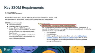 Key SBOM Requirements
 