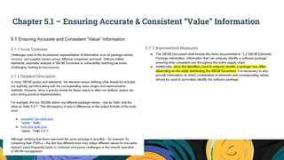 Chapter 5.1 – Ensuring Accurate & Consistent “Value” Information
 