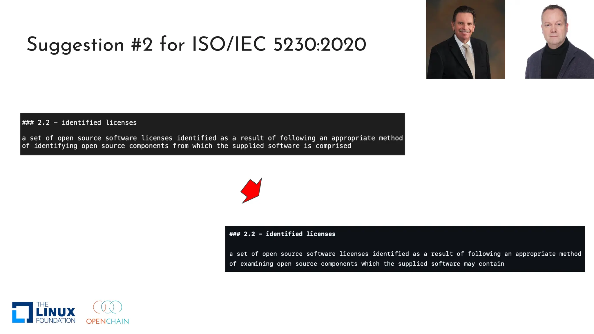 Suggestion #2 for ISO/IEC 5230:2020
 