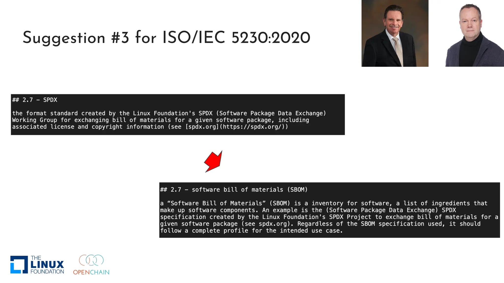 Suggestion #3 for ISO/IEC 5230:2020
 