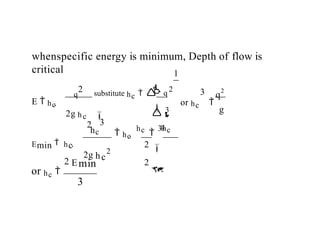 open channel flow in applied hydraulic engineering | PPTX