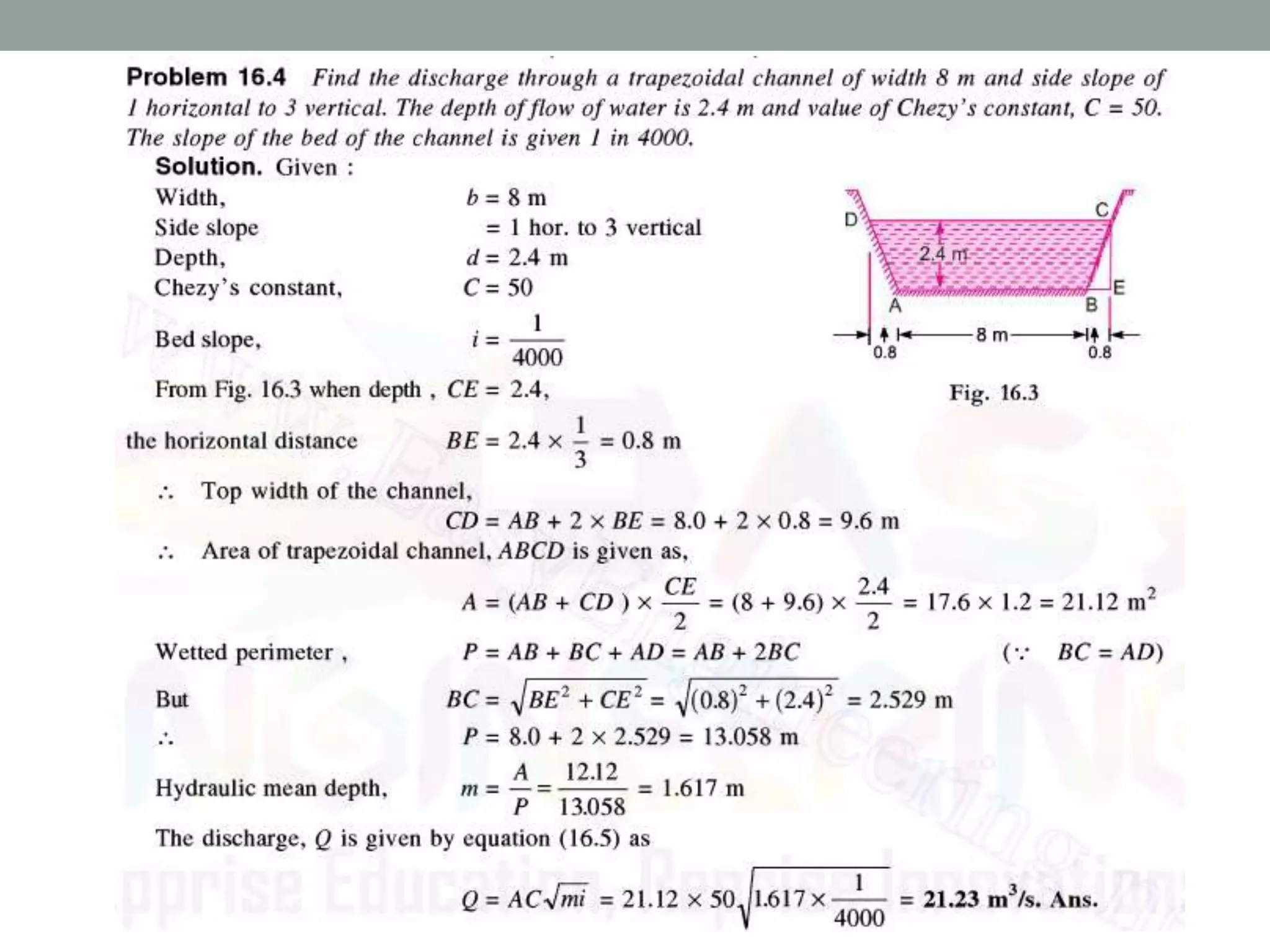 Open channel Flow - Uniform Flow