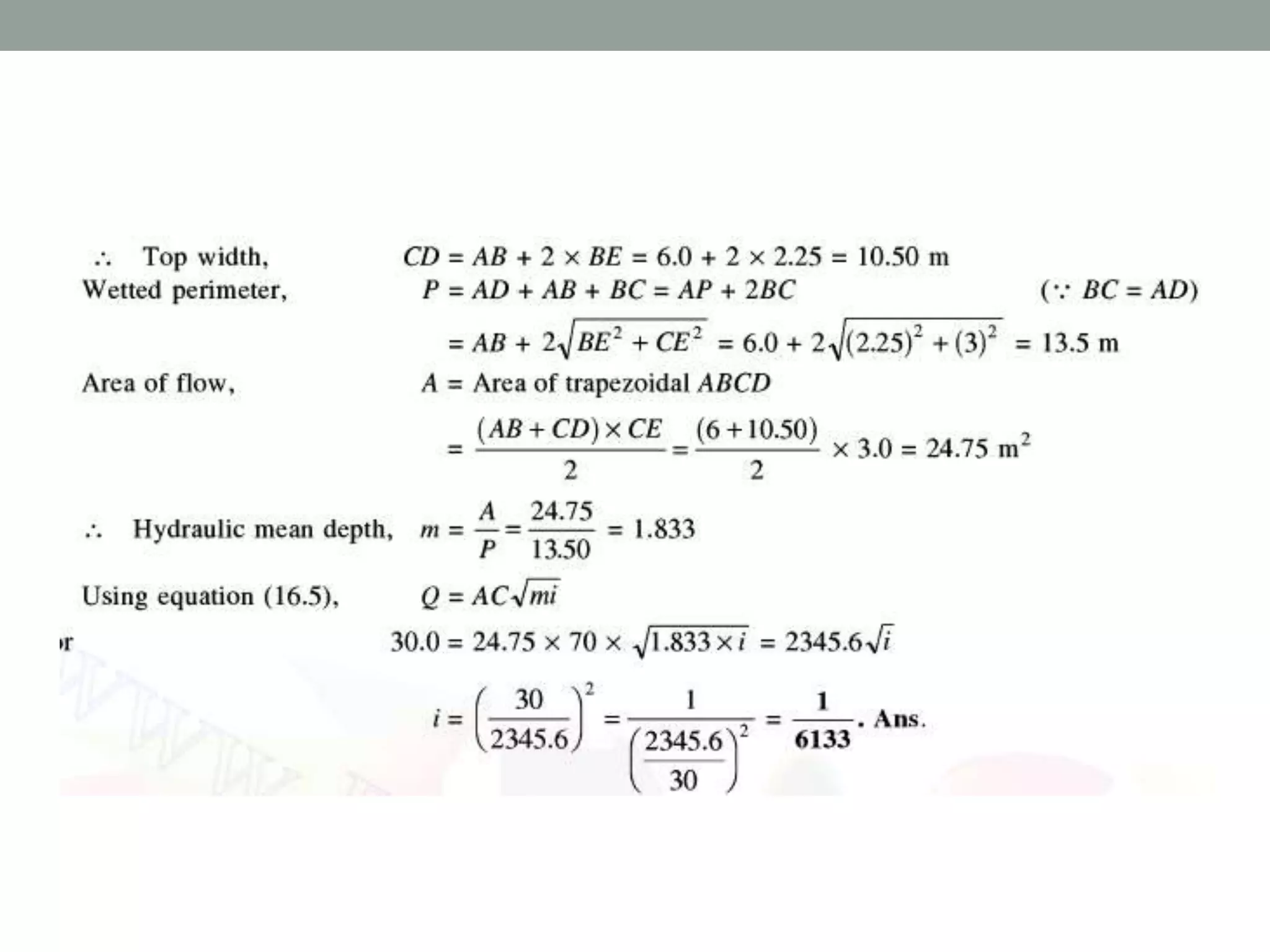 Open channel Flow - Uniform Flow