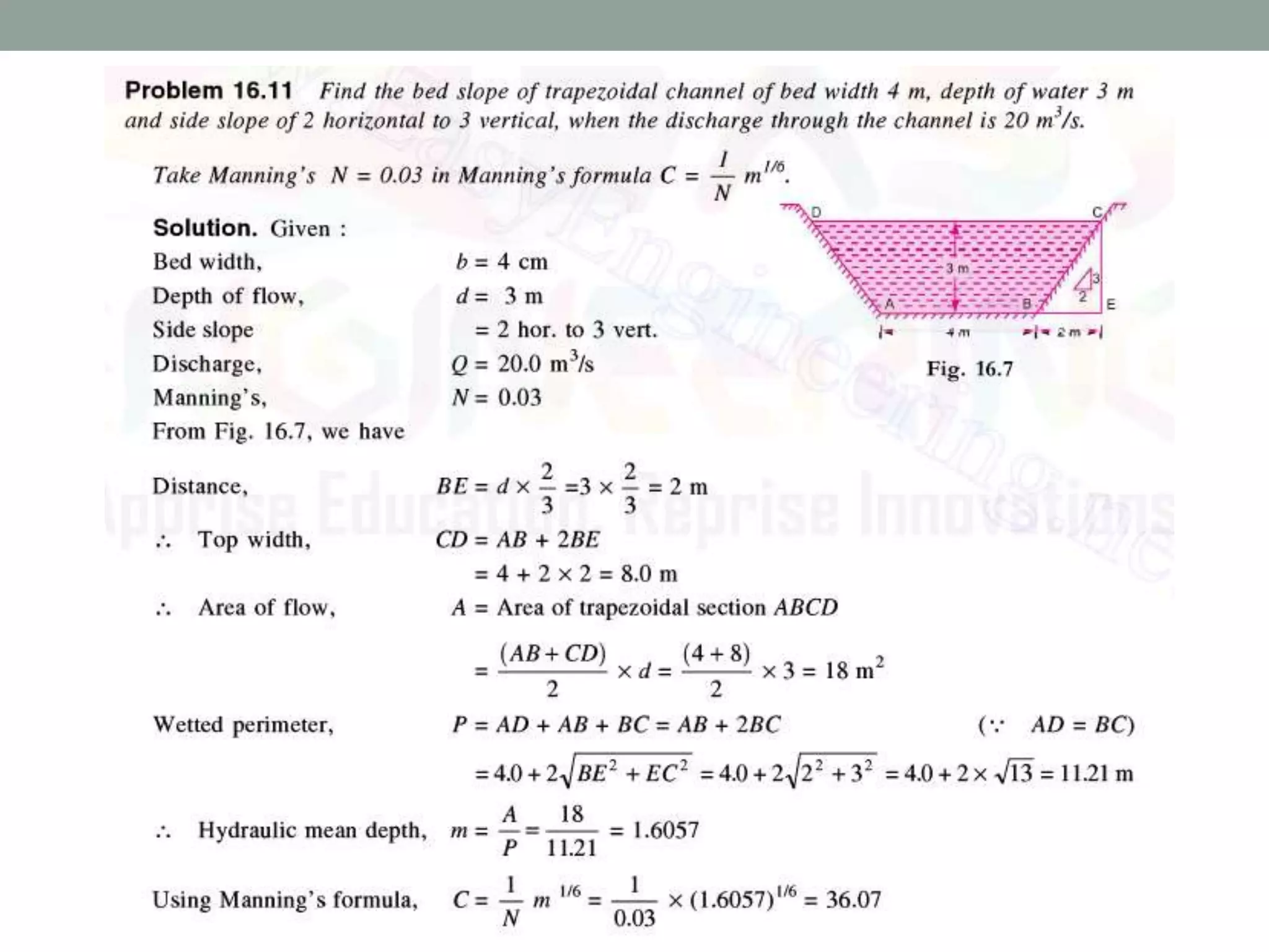 Open channel Flow - Uniform Flow