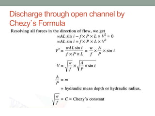 Open channel Flow - Uniform Flow | PPTX