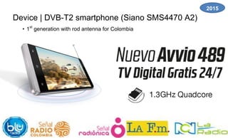 Page39
Device | DVB-T2 smartphone (Siano SMS4470 A2)
• 1st
generation with rod antenna for Colombia
2015
 