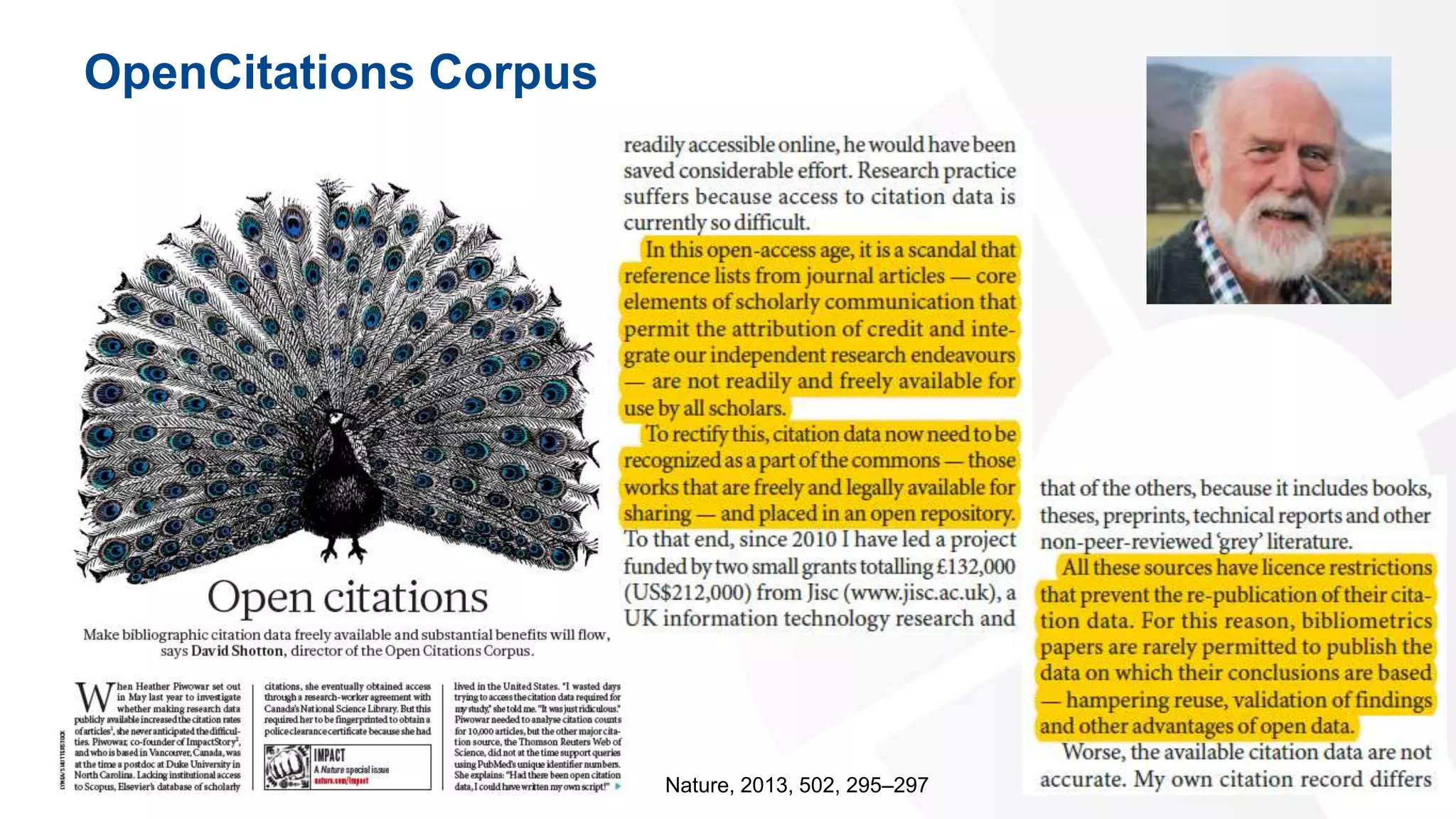 OpenCitations Corpus
4
Nature, 2013, 502, 295–297
 