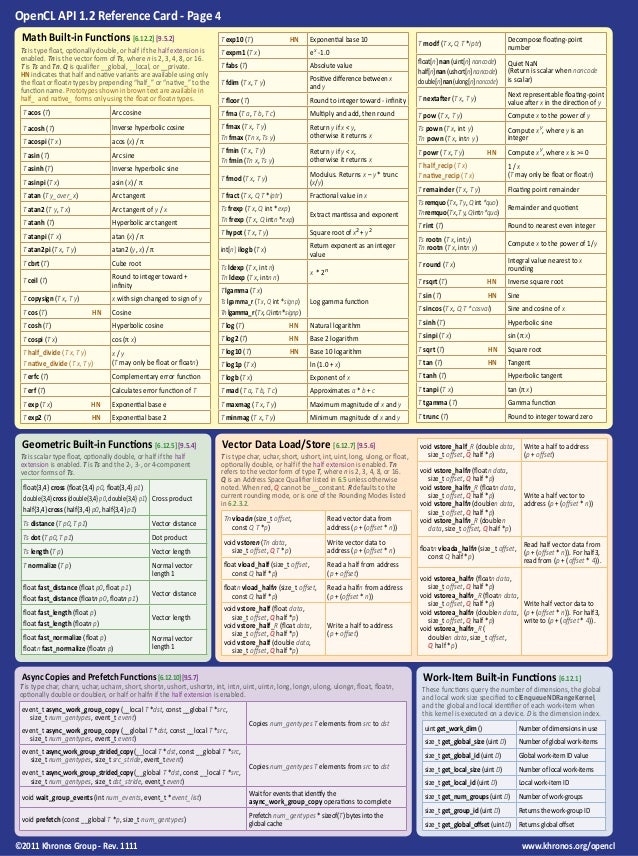 Opencl cheet sheet