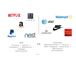Page - 4
NEW
Finance | Retail |
Transport | Education |
Energy
Everything!
EXISTING
Manufacturing | Telcos |
Tech vendors| Insurance |
Wholesale
Everywhere!
&&
 