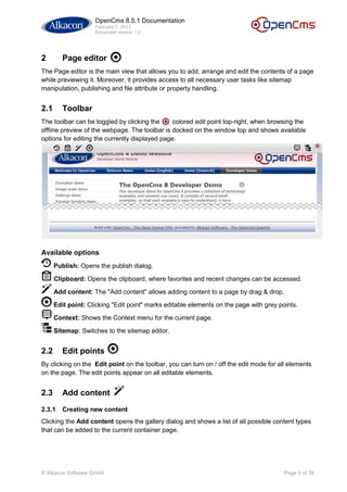 Open cms 8.5.1_documentation_v1.2 | PDF