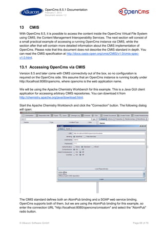 Open cms 8.5.1_documentation_v1.2 | PDF